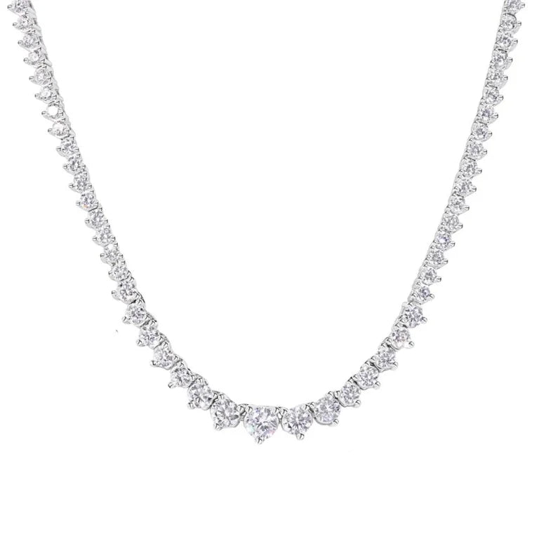 Gemini Graduated Sterling Silver Tennis Necklace