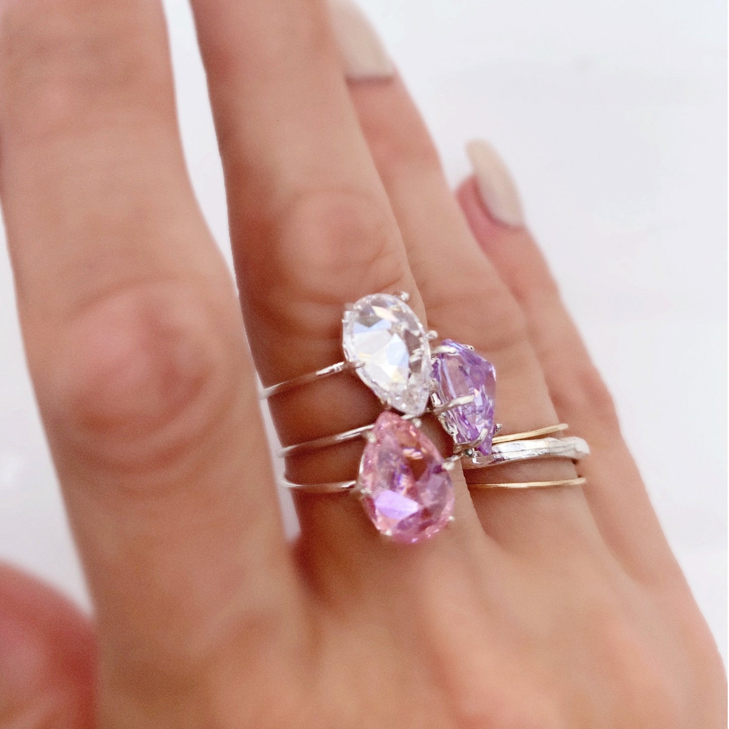 Crystal 'Stone Rose' Cool Palette Crystal Cluster