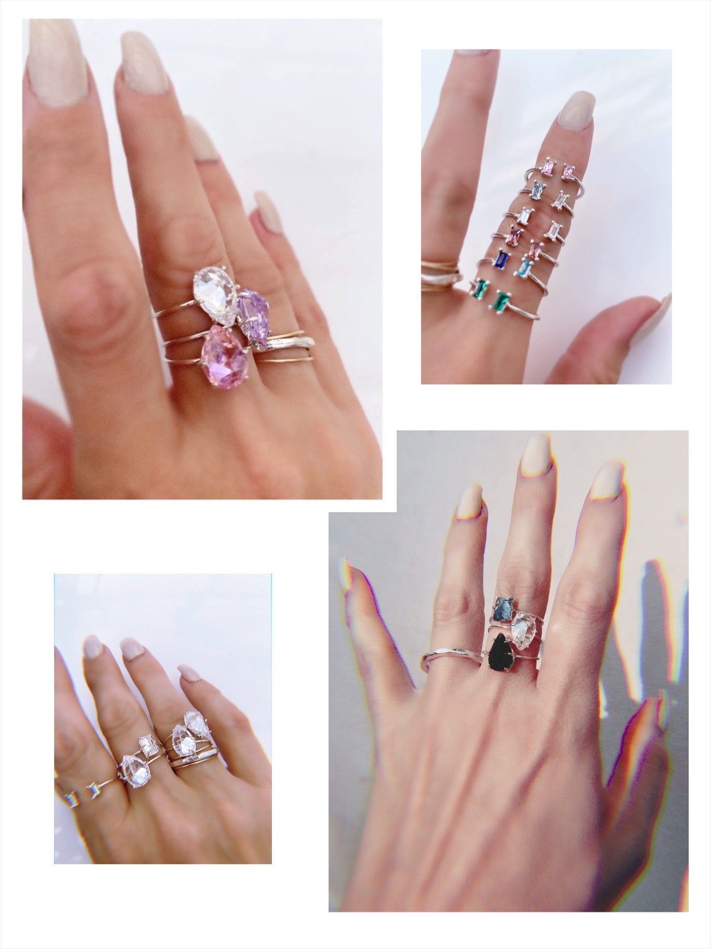 Crystal 'Stone Rose' Cool Palette Crystal Cluster