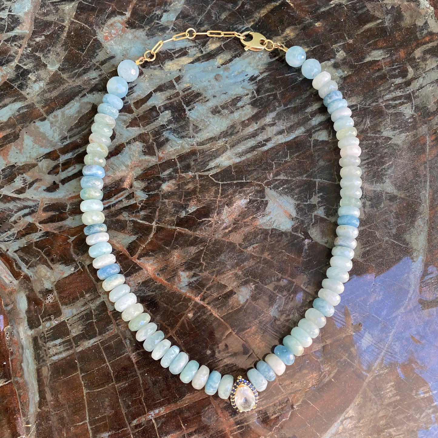 Aquamarine La Lune Necklace