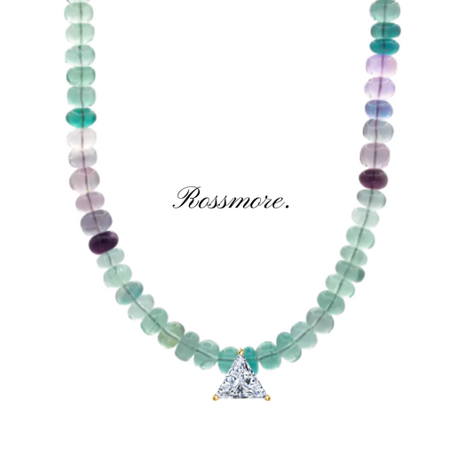 Devotion Fluorite Necklace with CZ Trillion