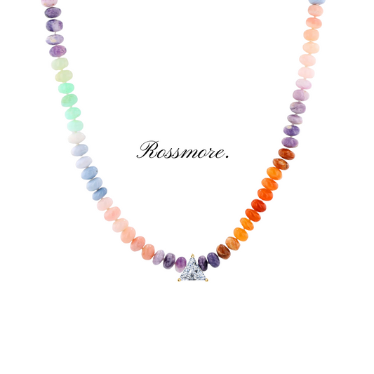 Devotion Candy Opal Necklace with CZ Trillion