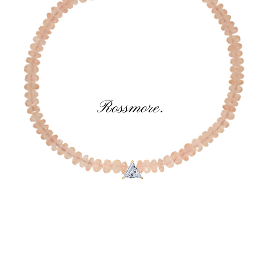 Devotion Rose Quartz Necklace with CZ Trillion