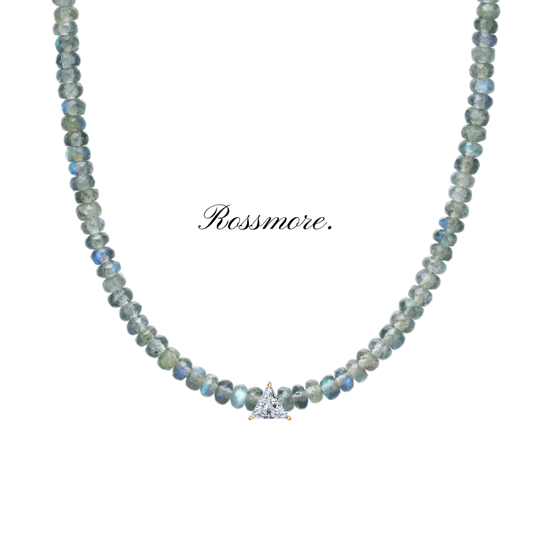 Devotion Labradorite Necklace with CZ Trillion