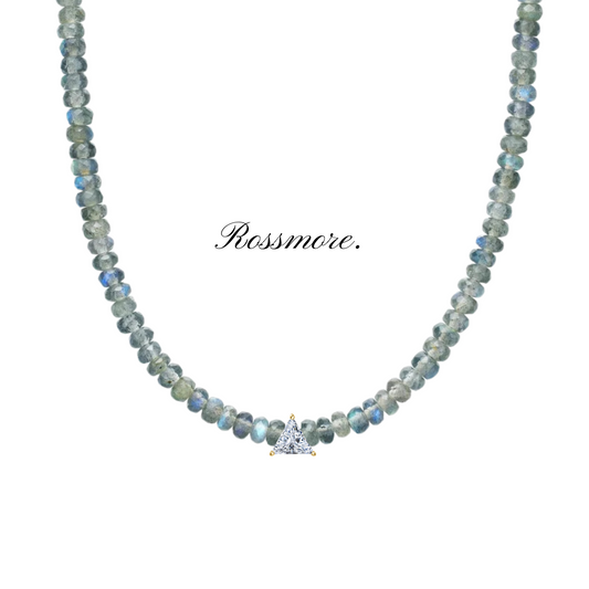 Devotion Labradorite Necklace with CZ Trillion