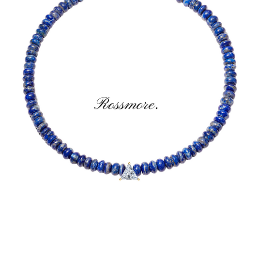 Devotion Lapis Necklace with CZ Trillion