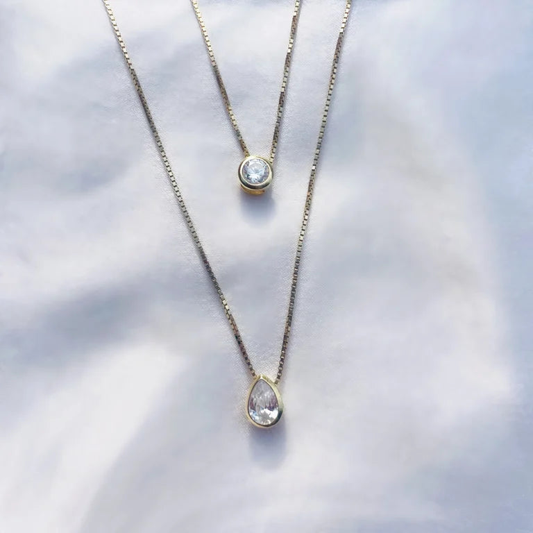 Perfect Solitaire Teardrop Necklace